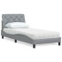 Cama con colchón tela gris claro 80x200