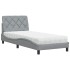 Cama con colchón tela gris claro 80x200