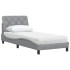 Cama con colchón tela gris claro 80x200