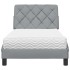 Cama con colchón tela gris claro 80x200