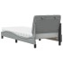Cama con colchón tela gris claro 80x200