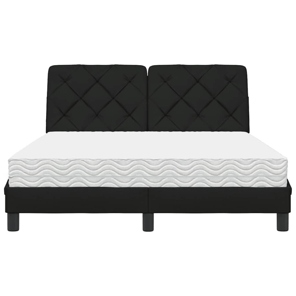 Cama con colchón tela negro 120x200