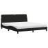 Cama con colchón de tela negro 180x200