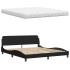 Cama con colchón de tela negro 180x200