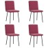 Sillas de comedor 4 unidades terciopelo rojo
