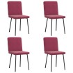 Sillas de comedor 4 unidades terciopelo rojo tinto