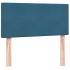 Cama box spring con colchón terciopelo azul oscuro 80x210