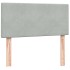 Cama box spring con colchón terciopelo gris claro 90x220