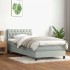 Cama box spring con colchón terciopelo gris claro 80x220