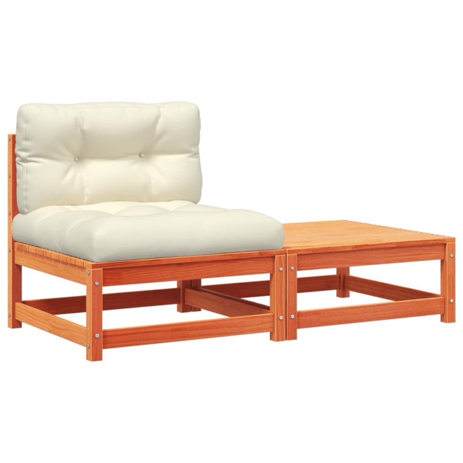 Sofá de jardín sin reposabrazos con cojines y