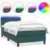Cama box spring con colchón terciopelo verde oscuro 90x210