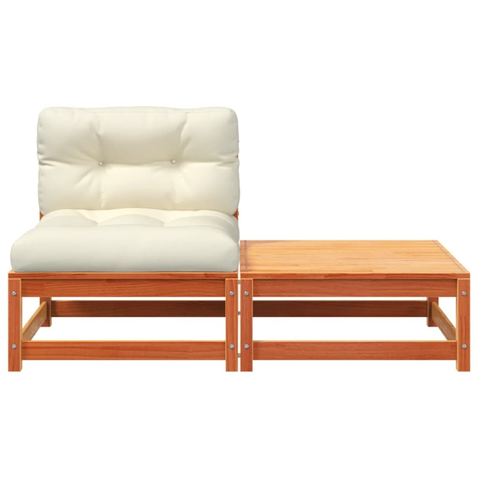 Sofá de jardín sin reposabrazos con cojines y