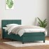 Cama box spring con colchón terciopelo verde oscuro 90x210