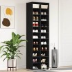 Zapatero de madera contrachapada roble negro 54x34x183 cm