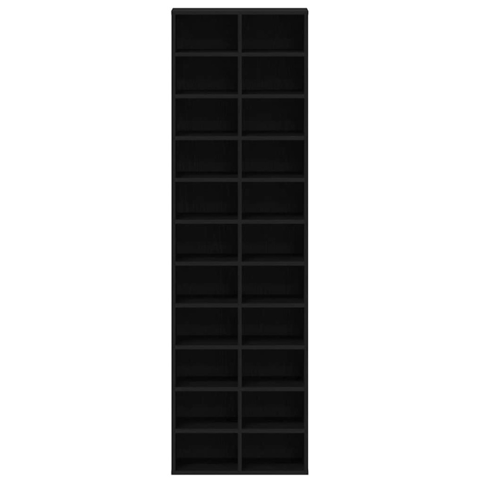 Zapatero de madera contrachapada roble negro 54x34x183