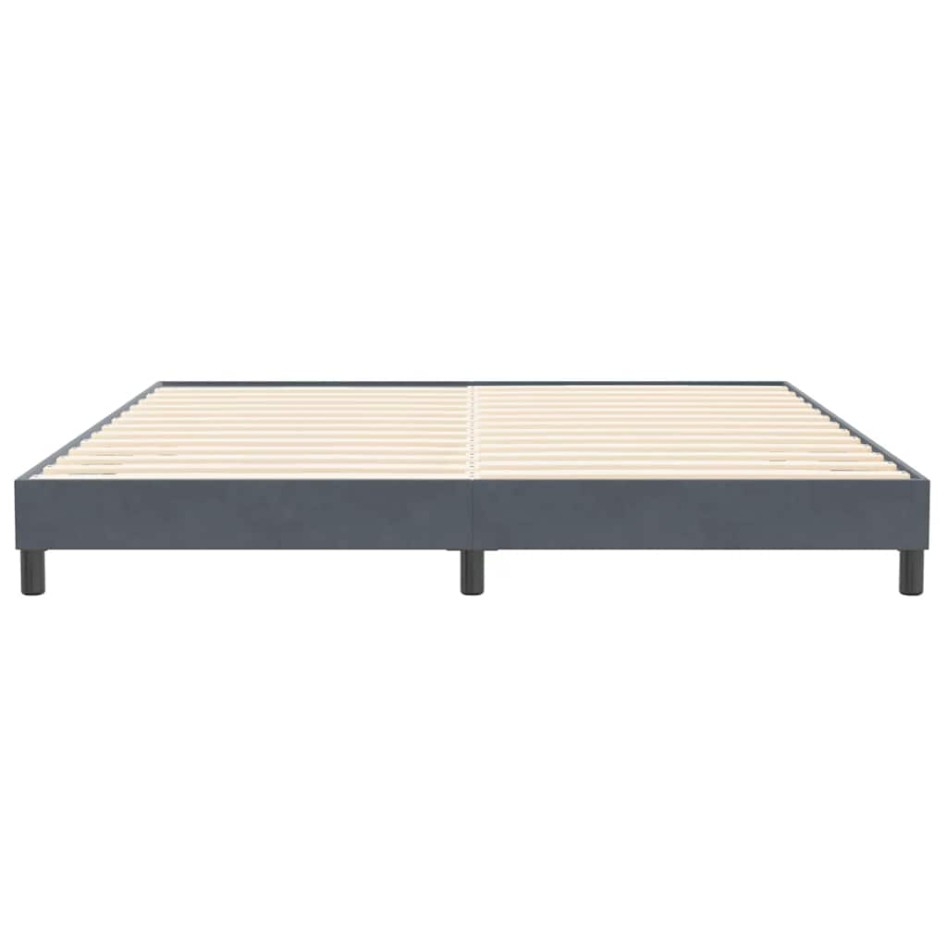 Cama box spring sin colchón gris oscuro terciopelo 200x210