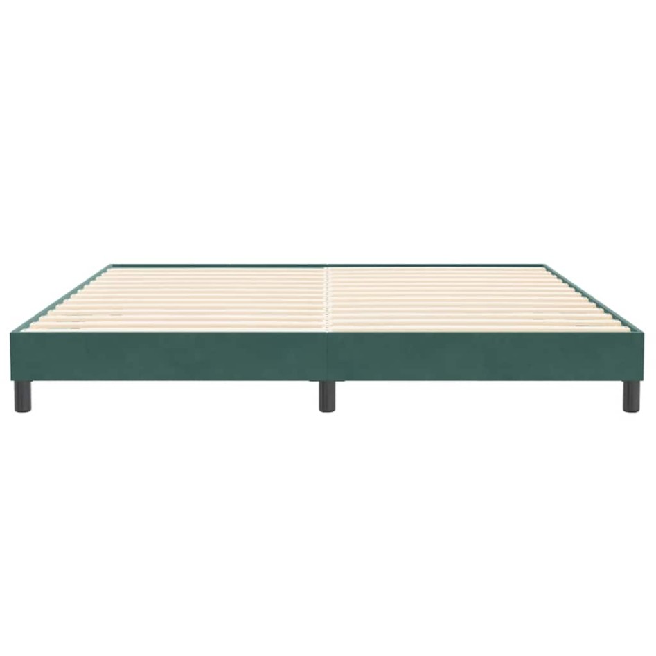 Cama box spring sin colchón verde oscuro terciopelo 200x210