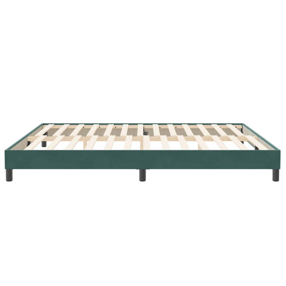 Cama box spring sin colchón verde oscuro terciopelo 200x210