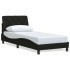 Estructura de cama sin colchón tela negro 80x200