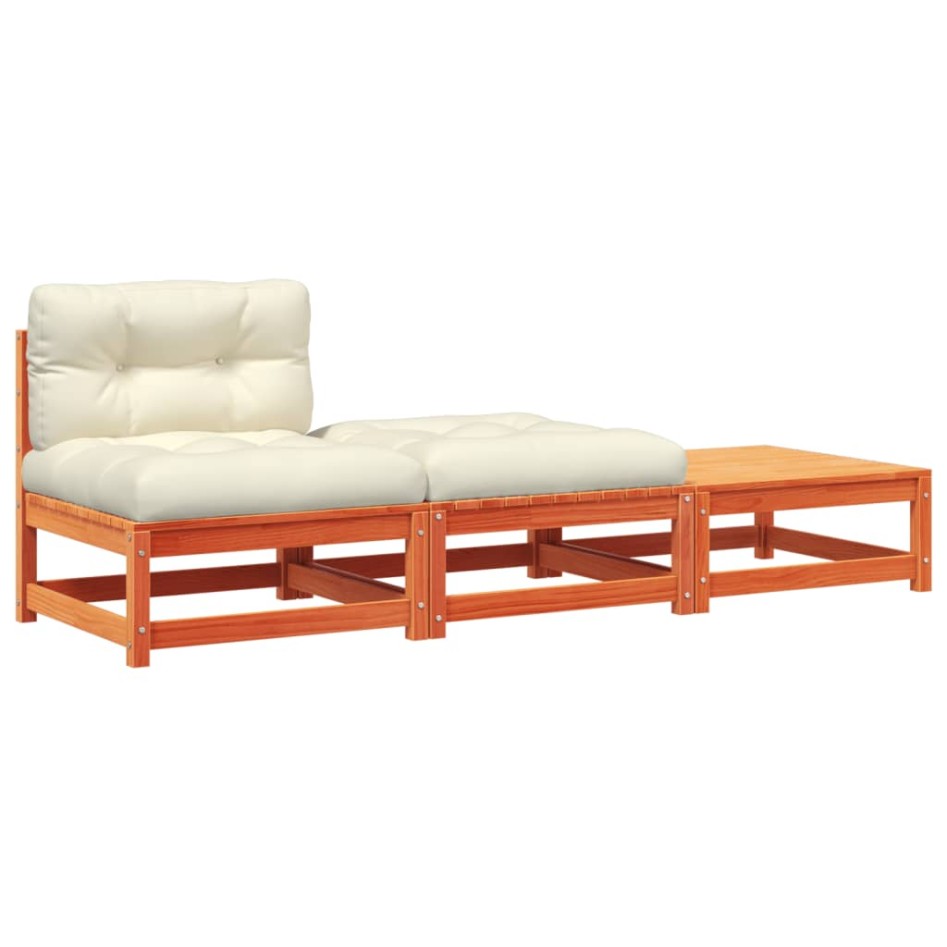 Sofá de jardín sin reposabrazos con cojines y