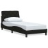 Estructura de cama sin colchón tela negro 90x190