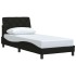 Estructura de cama sin colchón tela negro 90x190