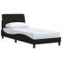 Estructura de cama sin colchón tela negro 90x200