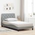 Estructura de cama sin colchón tela gris claro 90x200