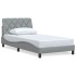 Estructura de cama sin colchón tela gris claro 90x200