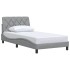Estructura de cama sin colchón tela gris claro 90x200