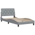 Estructura de cama sin colchón tela gris claro 90x200