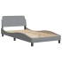 Estructura de cama sin colchón tela gris claro 90x200