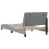 Estructura de cama sin colchón tela gris claro 90x200