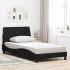 Estructura de cama sin colchón tela negro 100x200