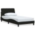 Estructura de cama sin colchón tela negro 100x200