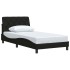 Estructura de cama sin colchón tela negro 100x200