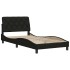 Estructura de cama sin colchón tela negro 100x200