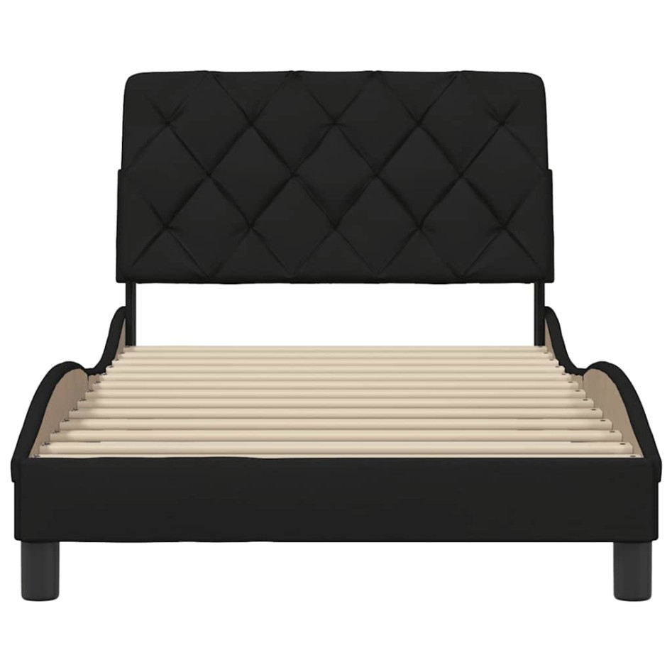 Estructura de cama sin colchón tela negro 100x200