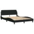 Cama sin colchón tela negro 140x190