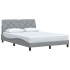 Cama sin colchón tela gris claro 140x190
