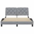 Cama sin colchón tela gris claro 140x190