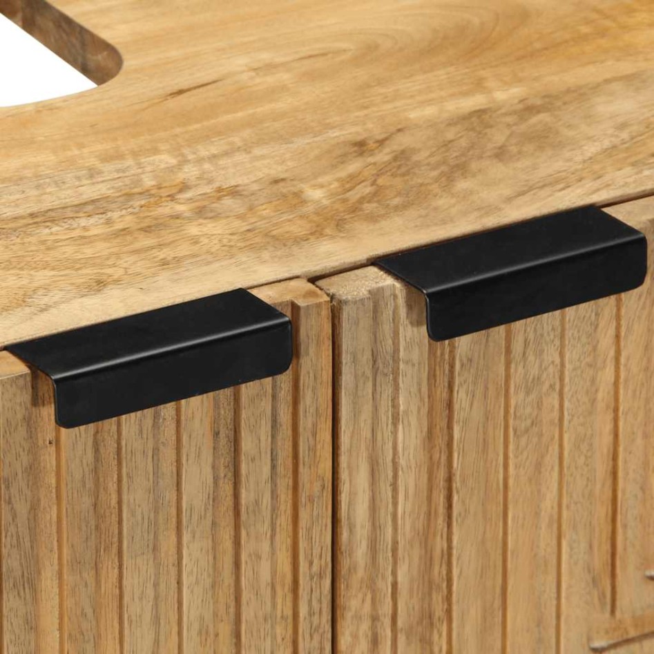 Armario de lavabo de baño madera maciza mango marrón