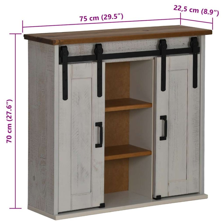 Armario colgante HALDEN 2 puerta correderas 75x22,5x70cm