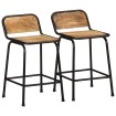 Taburetes de barra 2 uds 46x35,5x70 cm madera maciza de mango