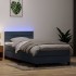 Cama box spring con colchón terciopelo gris oscuro 80x210