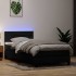 Cama box spring con colchón cuero sintético negro 90x210
