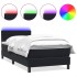 Cama box spring con colchón cuero sintético negro 90x210