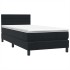 Cama box spring con colchón cuero sintético negro 80x220