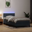 Cama box spring con colchón terciopelo gris oscuro 80x210 cm