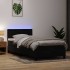 Cama box spring con colchón cuero sintético negro 90x210